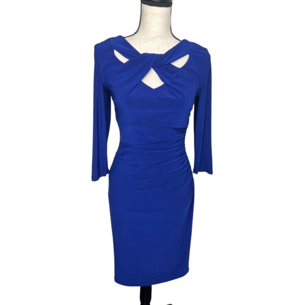INC INTERNATIONAL CONCEPTS Royal Blue Long Sleeve Dress. Size 6